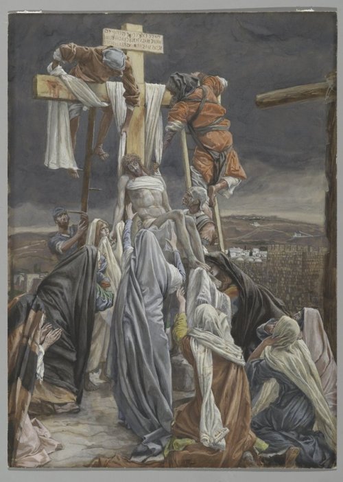 artist-tissot: The Descent from the Cross, illustration for ‘The Life of Christ’, James 