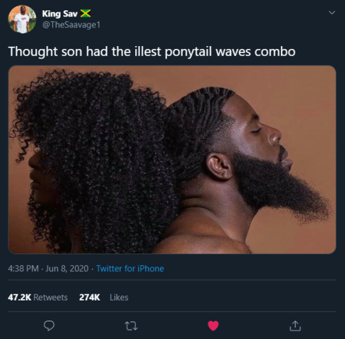 It looked like he went Black SSJ3 for a sec (via /r/BlackPeopleTwitter)