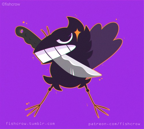 fishcrow: Knife crow  Fishcrow with knife Watch out  