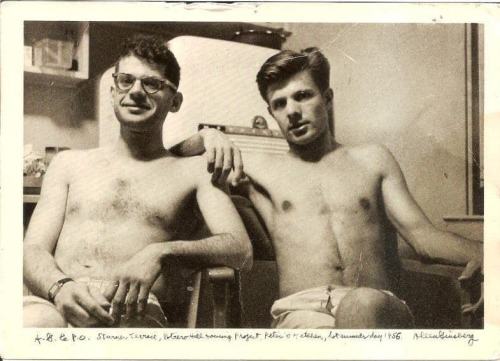 American poet and writer Allen Ginsberg with his long-term partner the American poet and actor Peter