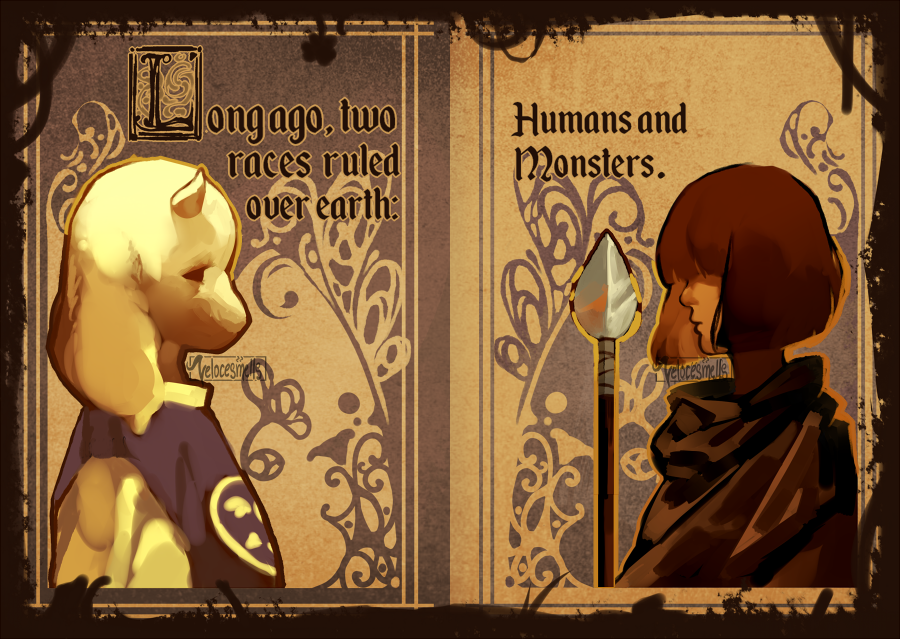 velocesmells:  Once upon a time… I tried redrawing the opening sequence of Undertale