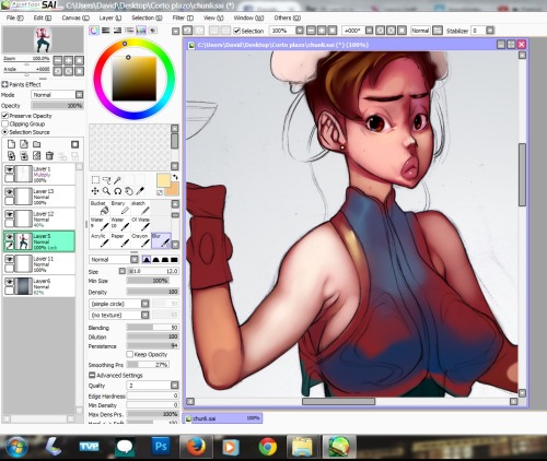 david-brun:  Working on some Chun li commission :) !!!  who wants to join the commission train?