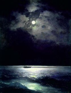 a-pair-of-ragged-claws:   	Ivan Aivazovsky, The Black Sea at Night, 1879 