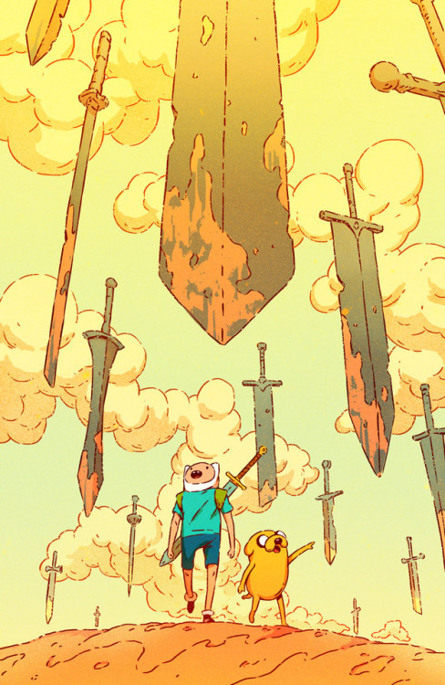 steroidswars:  thecollectibles: Adventure Time #75 Subscription Cover by Pius Bak   Roids: Love the sky box in thisscene!! Its pretty epic in the way itspresented :D 