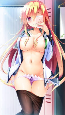 Moepig3:  Gelbooru- Image View - Areola Slip Artist Request Blush Bow Panties Breasts