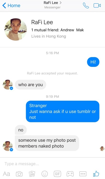 wenlungt: I have contact the real RaFi Lee on Facebook. He said the RaFi Lee in here is fake. Please
