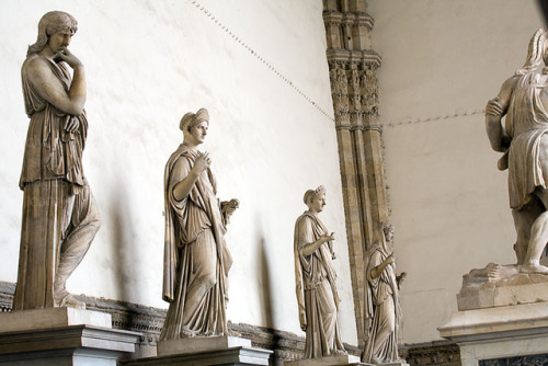 marmarinos:Ancient Roman statues in the Loggia dei Lanzi in Florence, Italy. Source: Clydeside Images.