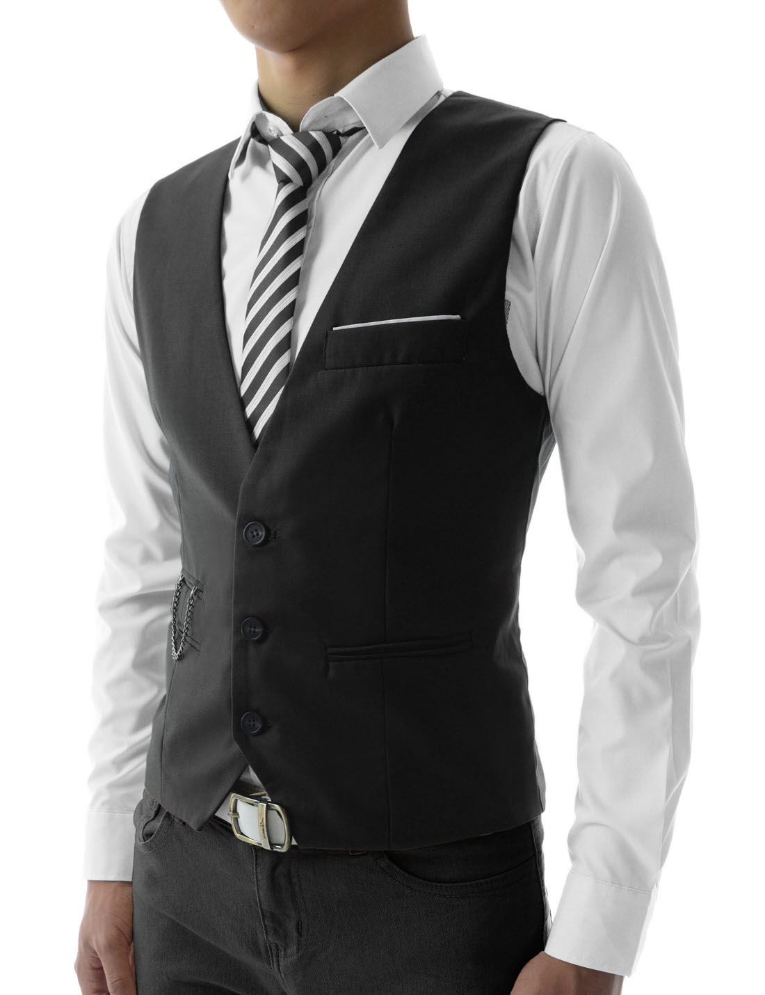 steampunk-and-junk:  (SVE) Mens Slim Fit Chain Point 3 Button Vest by THELEES