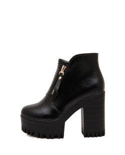 randompic:  buy it here Solid-tone Zipped Platform Block-heel Boots 