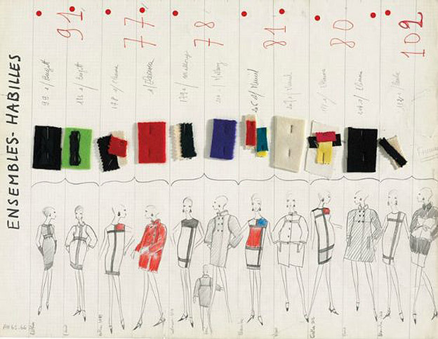 design-is-fine:Yves Saint Laurent, production boards. More to see: Fondation Pierre