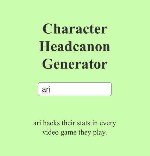 I Did The Character Headcanon Generator With The Tlh Characters