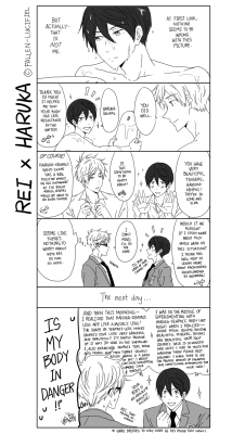 fallen-lucifiel:Rarepair Week Day 5: Personality/Character Swap [ freerarepairs ]Pairing/s: Ryugazaki Rei x Nanase Haruka, Tachibana Makoto x Hazuki Nagisa, Mikoshiba Momotarou x Matsuoka Rin, Yamazaki Sousuke x Nitori AiichirouSorry there’s no romance