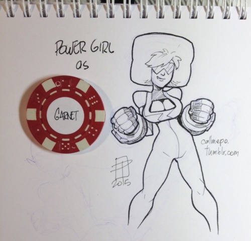 callmepo:  Tiny Power Girl cosplay cool-down doodles courtesy of the bag of random inspiration. … and I am done for the night. 