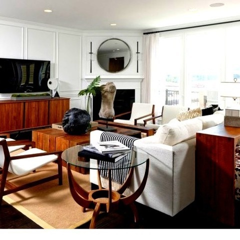 Living Room - Transitional Living RoomInspiration For A Large Transitional Formal And Open Concept Brown