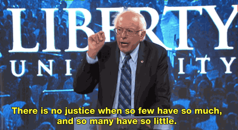 salon:  A Fired-up Bernie Sanders speaks to students at conservative Liberty University