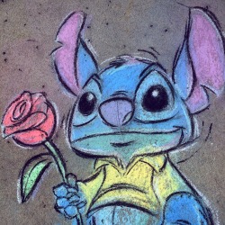 fidelssketchbook:  Stitch Chalk Art | Art in August | Disney Springs