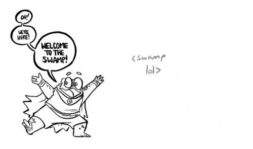 hellyellcomics:The way that Natalie and I split up the work on Dungeon Critters is that we both go b