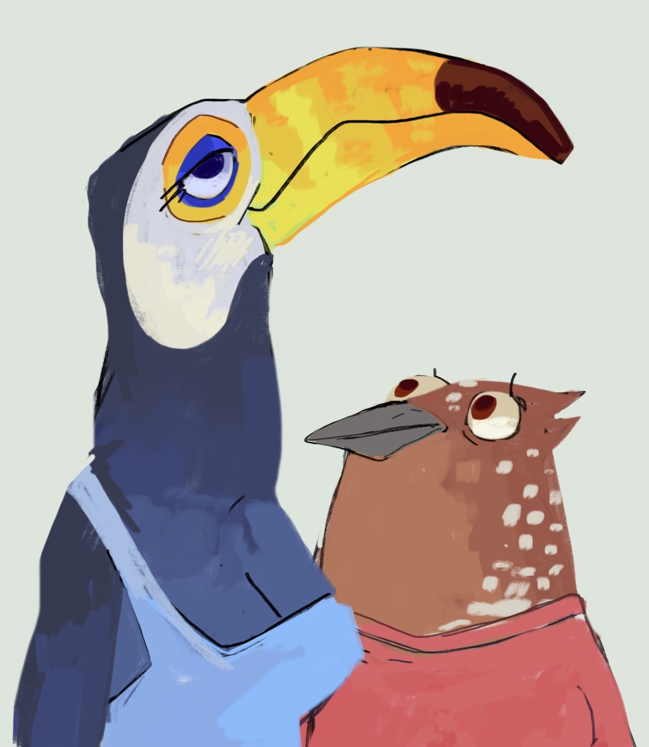 dimetrodrawn: Tucan and Birdy