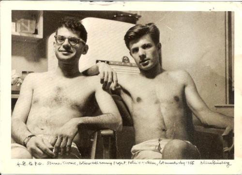 newloverofbeauty:  Allen Ginsberg:  Self-portrait with Peter Orlovsky  (1955)