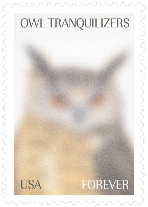skeleton-zone-192000:spoopyhyperzephyrian:campave:liartownusa:Owl Tranquilizer Stamps, 1980-2007@spo