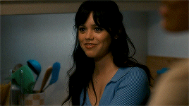 Dark Eyes Are Grow Wide In Shock , Mouth Slightly Agape As She Looks At The Blonde , Now Covered In