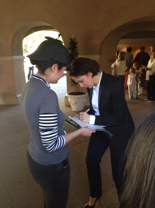 ninagilkyson: Steven Moffat and Amanda Abbington at the Langham Huntington Hotel.