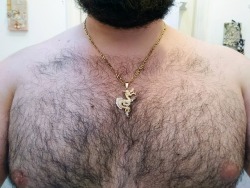 naughtyw0lf: Dragon necklace #gayguys #hairychest