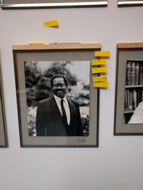 blackliberationcollective: Students have added post-its with positive notes about the faculty member