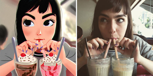 boredpanda:Artist Turns Photos Of Random People Into Fun Illustrations 