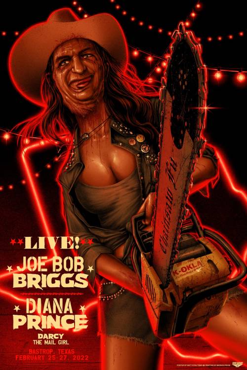 Outpost 512 released a Texas-sized poster for a recent live appearance by The Last Drive-In’s Joe Bo