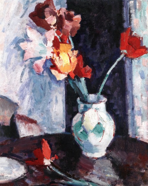 samuel-peploe: Tulips in a White Vase, Samuel Peploe