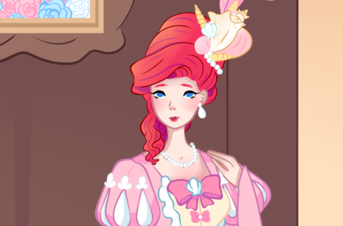 I was feeling really inspired by Rococo Fashion and as you all know I love Ariel so very much, So I 