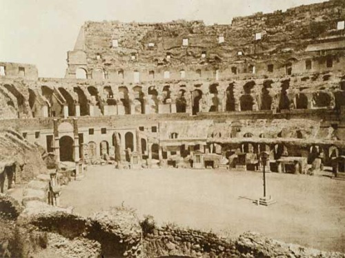 ancientromebuildings: A 19th century photo of Colosseum. I wondered for a while what’s wrong w