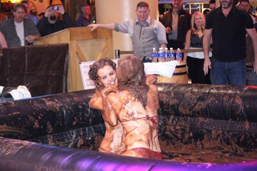 Photos from my first-ever mudwrestling match, at Gilley&rsquo;s at Treasure Island in Vegas. The