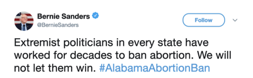 Bernie Sanders reacts to abortion ban in Alabama