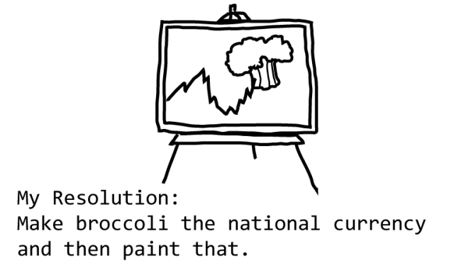 Make broccoli the national currency and then paint that.