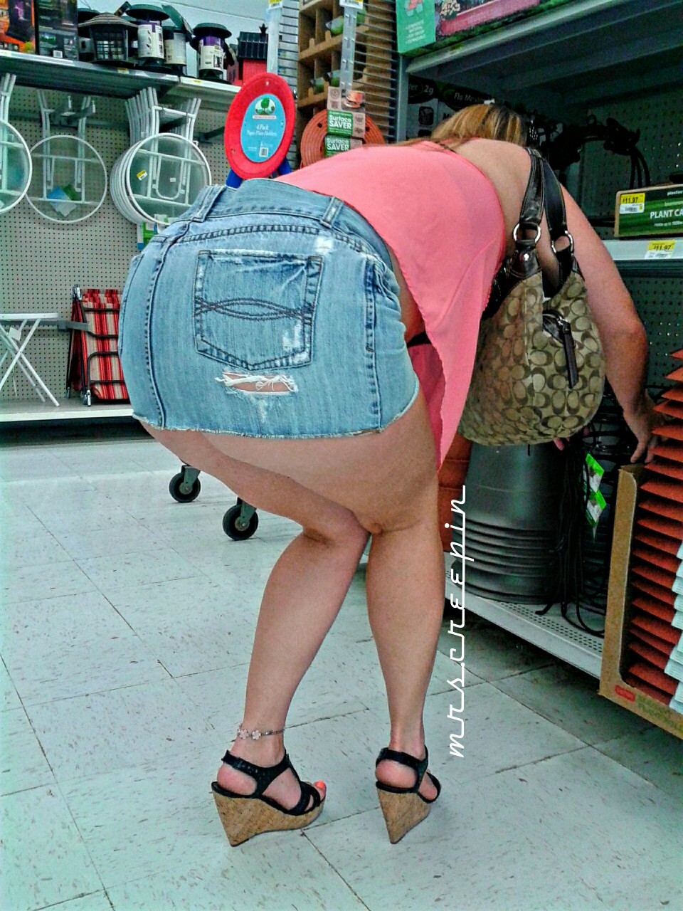 just-a-creepin69:  Teasing cock at walmart ;-)