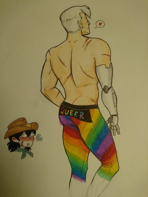 Keith and his hat enjoying Shiro&rsquo;s new workout pants xD (yeehaw au from buffshiro over on 