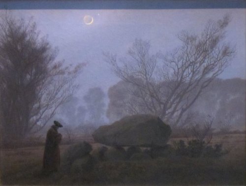 A Walk at Dusk (with Tumulus), 1837, Caspar David FriedrichMedium: oil,canvashttps://www.wikiart.org