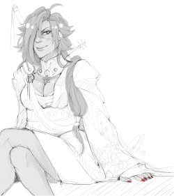 Tsukiyamaofficial:  Played Around Doodling Fem!Koujaku Last Night Lady Koujaku Makes