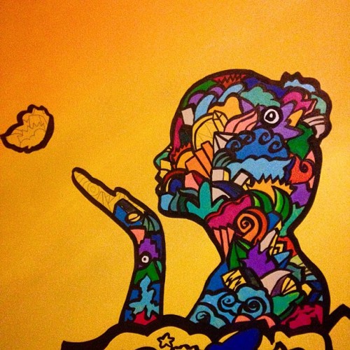culturesclothing: Sneak peek at a portion of my newest canvas painting. Still working on it…I