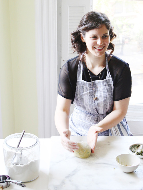 Me. Making ramp pasta in Brooklyn for Sweet Paul Spring 2014 issue. photo by Chelsea Zimmer.