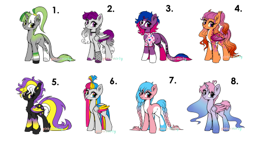 asklevee:asklevee:    Proud to be me! - PRIDE MONTH ADOPTS (8/8 OPEN)  Made some pride month inspired babies! They’re บ each.DA here: LINKYou can also message me on here if you wanna claim one. <3   Still many available. Nr. 3 has been claimed.<3
