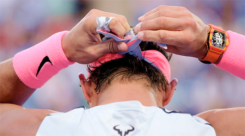 riceandshine:Rafael Nadal during his third round match with Damir Dzumhur, Australian Open 2018