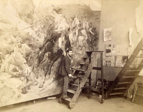 Arturo Michelena en su estudio