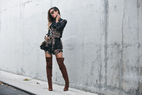 Fashion blogger Jessi Malay from mywhitet in Giuseppe Zanotti Alabama Over The Knee Boots instagram.