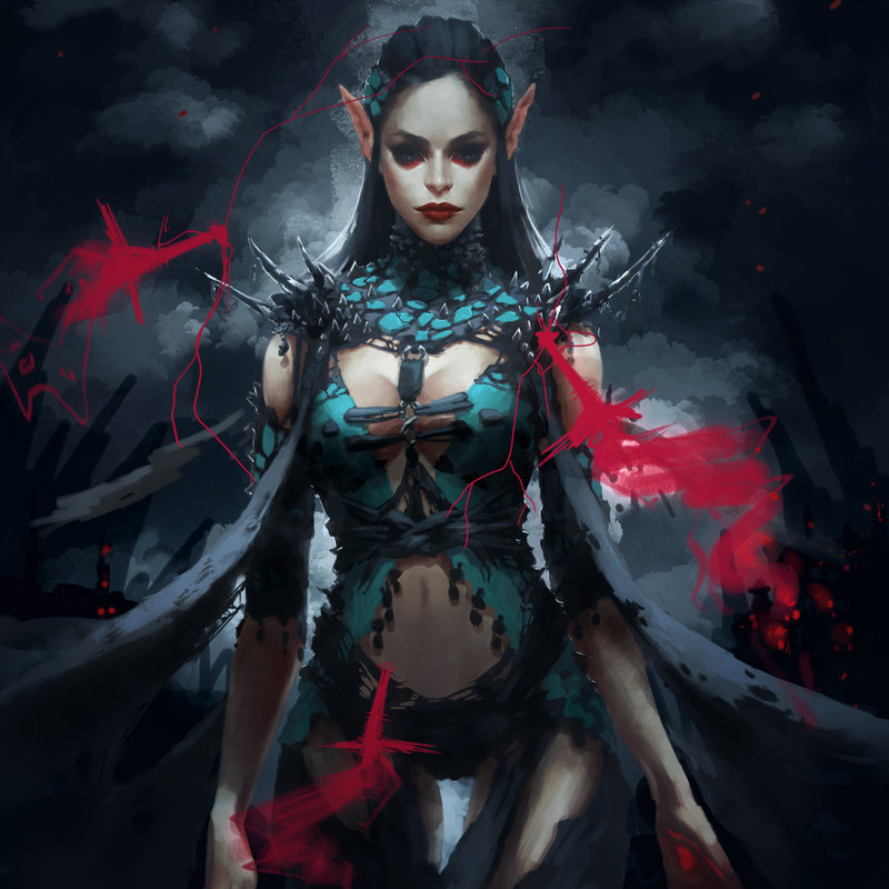 scifi-fantasy-horror:  Dark Elf Witch by Arsinoes
