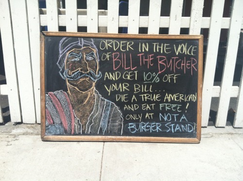 Bill the Butcher by Lila! https://www.facebook.com/notaburgerstand