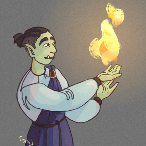 local orc fascinated by simple magic tricks