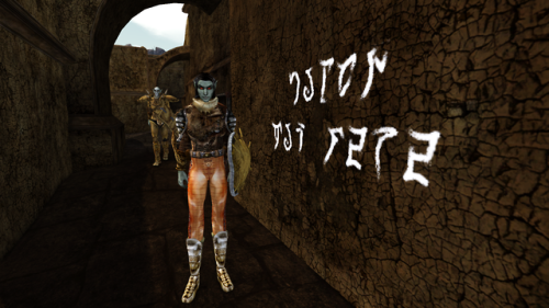 mazurah:Testin’ mods and doin’ crimes. Oh no! Julan! Behind you!The graffiti says &ldquo